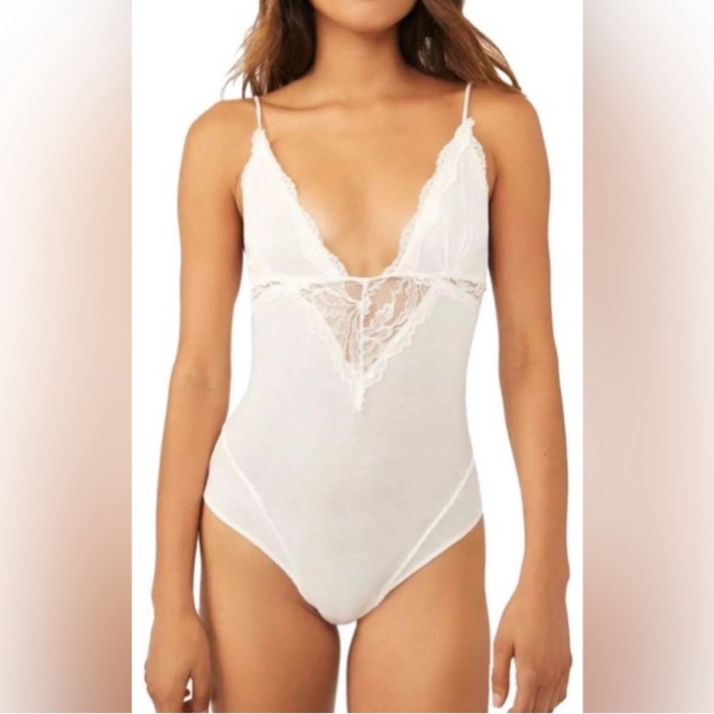 NWT Free People Intimately Perfect Pima Bodysuit in White XS - Picture 3 of 11